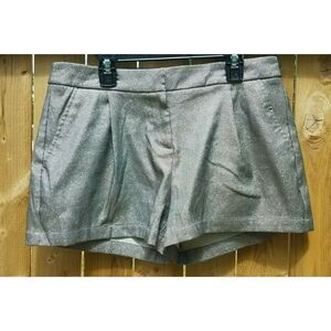 Metallic Silver Glitter Size 6 Women's Shorts by Jennifer Lopez